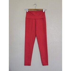 Aerie Chill Play Move Leggings Womens Size Medium Red Bright Active Gym Yoga